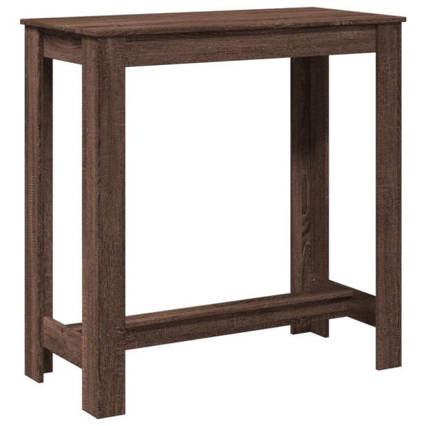 Barna tölgy színű szerelt fa bárasztal 102 x 50 x 103,5 cm - utánvéttel vagy ingyenes szállítással