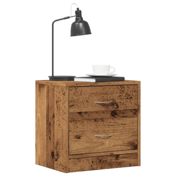 2 db antik fa színű szerelt fa éjjeliszekrény 40 x 30 x 40 cm - utánvéttel vagy ingyenes szállítással