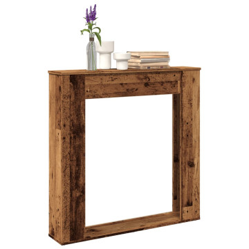 Antik fa színű szerelt fa kandallóburkolat 100 x 20 x 100 cm - utánvéttel vagy ingyenes szállítással