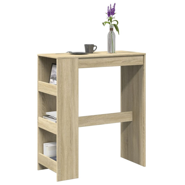 Sonoma tölgy szerelt fa bárasztal tárolókkal 90 x 40 x 103,5 cm - utánvéttel vagy ingyenes szállítással