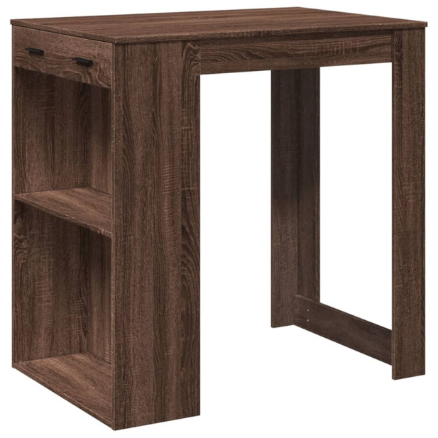 Barna tölgy színű szerelt fa bárasztal 102 x 70 x 103,5 cm - utánvéttel vagy ingyenes szállítással