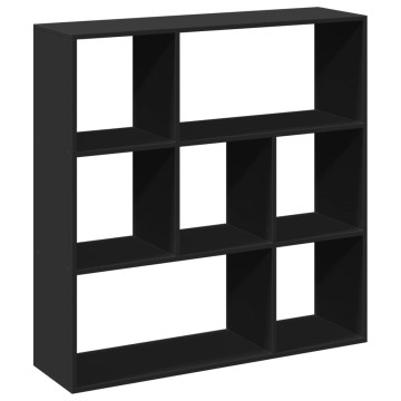 Fekete szerelt fa térelválasztó könyvespolc 102x29x103,5 cm - utánvéttel vagy ingyenes szállítással