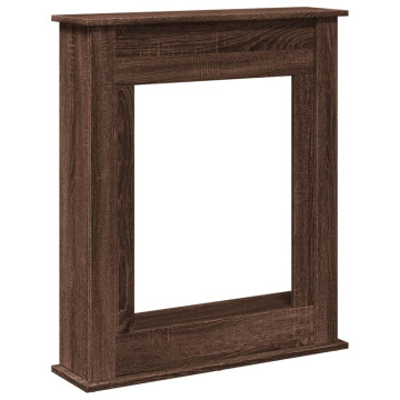 Barna tölgy színű szerelt fa kandallóburkolat 75 x 20 x 87,5 cm - utánvéttel vagy ingyenes szállítással