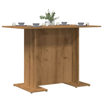 Kézműves tölgy színű szerelt fa étkezőasztal 110 x 60 x 75 cm - utánvéttel vagy ingyenes szállítással