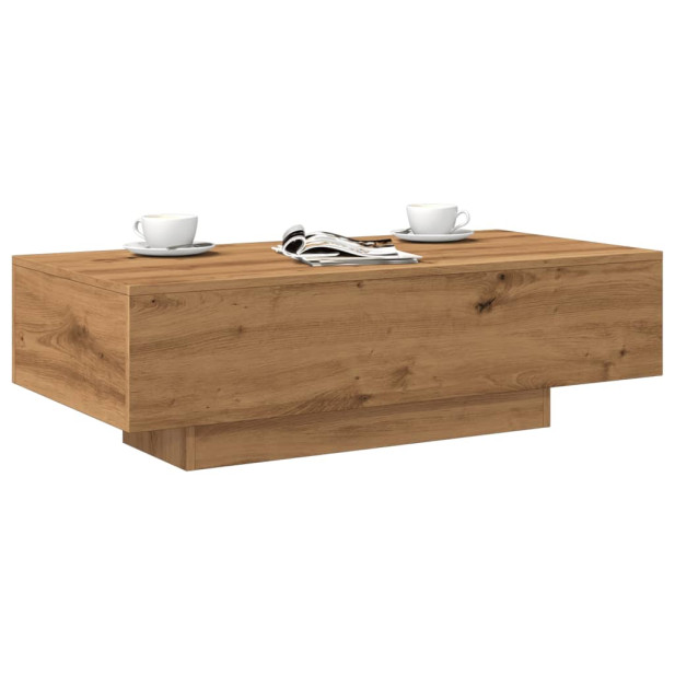 Kézműves tölgy színű szerelt fa dohányzóasztal 100x49,5x31 cm - utánvéttel vagy ingyenes szállítással
