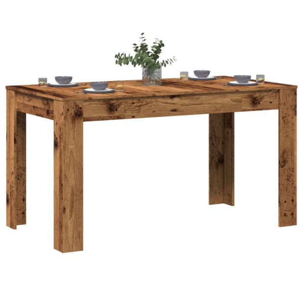 Antik fa színű szerelt fa étkezőasztal 140 x 74,5 x 76 cm - utánvéttel vagy ingyenes szállítással