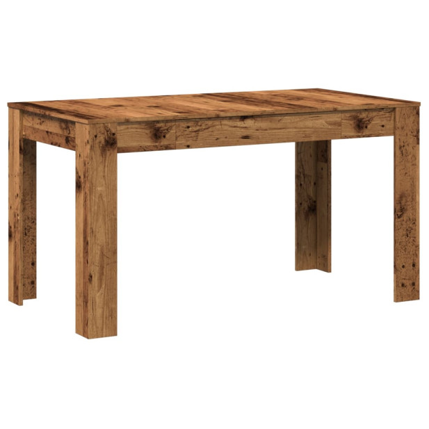 Antik fa színű szerelt fa étkezőasztal 140 x 74,5 x 76 cm - utánvéttel vagy ingyenes szállítással