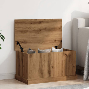 Kézműves tölgy színű szerelt fa tárolódoboz 70 x 40 x 38 cm - utánvéttel vagy ingyenes szállítással