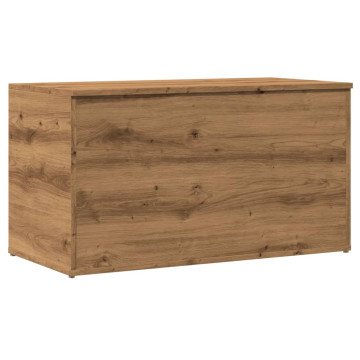 Kézműves tölgy színű szerelt fa tárolóláda 84 x 42 x 46 cm - utánvéttel vagy ingyenes szállítással