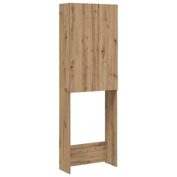 Kézműves tölgy színű mosógépszekrény 64 x 25,5 x 190 cm - utánvéttel vagy ingyenes szállítással