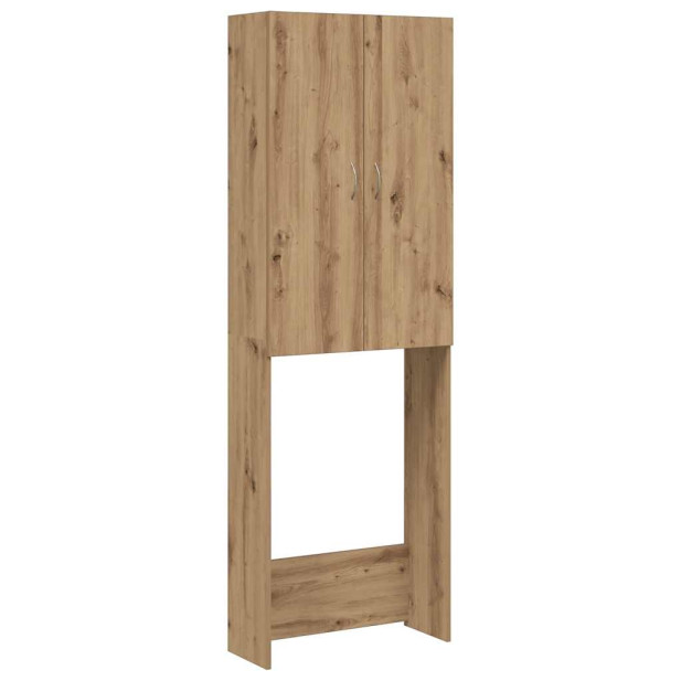 Kézműves tölgy színű mosógépszekrény 64 x 25,5 x 190 cm - utánvéttel vagy ingyenes szállítással