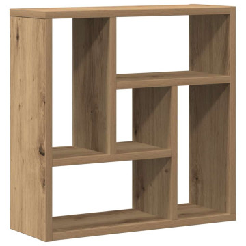 Kézműves tölgy színű szerelt fa fali polc 45 x 16 x 45 cm - utánvéttel vagy ingyenes szállítással