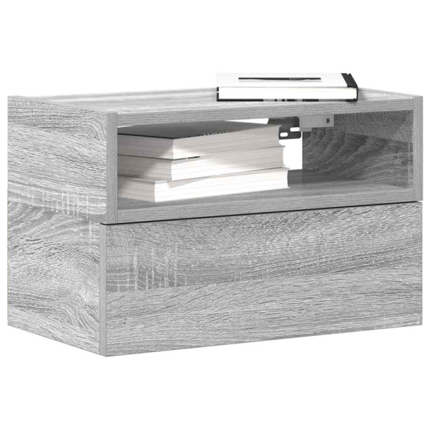 Szürke sonoma falra szerelhető éjjeliszekrény 45x26x28,5 cm - utánvéttel vagy ingyenes szállítással