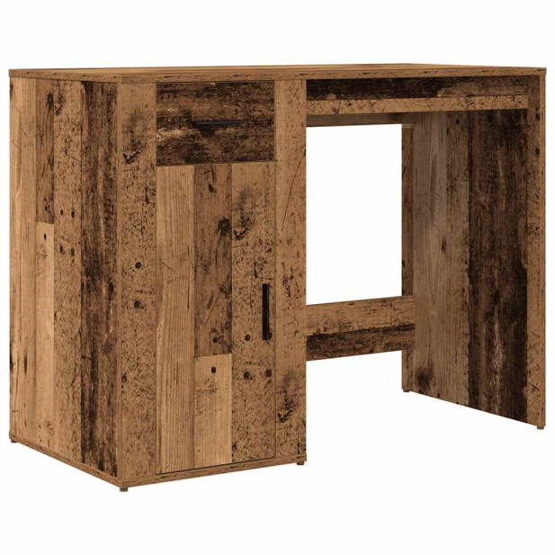 Antik fa színű szerelt fa íróasztal 100 x 49 x 75 cm - utánvéttel vagy ingyenes szállítással