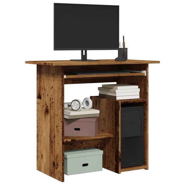 Antik fa színű szerelt fa íróasztal 80 x 45 x 74 cm - utánvéttel vagy ingyenes szállítással