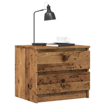 2 db antik fa színű szerelt fa éjjeliszekrény 50 x 40 x 43,5 cm - utánvéttel vagy ingyenes szállítással