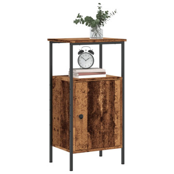 2 db antik fa színű szerelt fa éjjeliszekrény 41 x 31 x 80 cm - utánvéttel vagy ingyenes szállítással