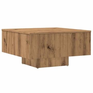Kézműves tölgy színű szerelt fa dohányzóasztal 60x60x31,5 cm - utánvéttel vagy ingyenes szállítással