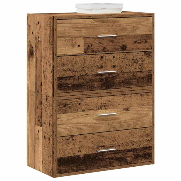 2 db antik fa szerelt fa szekrény 2 fiókkal 60 x 31 x 40 cm - utánvéttel vagy ingyenes szállítással