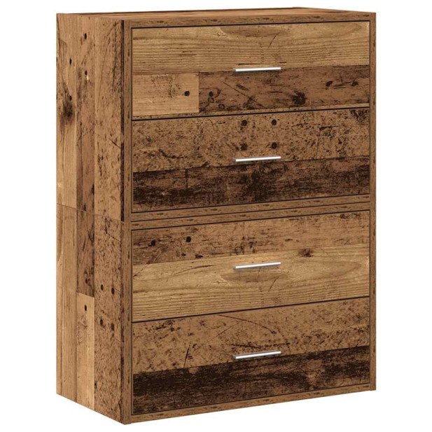 2 db antik fa szerelt fa szekrény 2 fiókkal 60 x 31 x 40 cm - utánvéttel vagy ingyenes szállítással