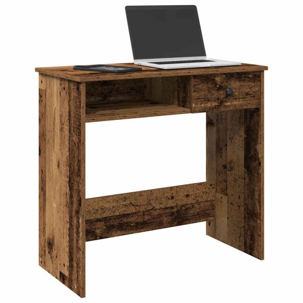 Antik fa színű szerelt fa íróasztal 80 x 40 x 75 cm - utánvéttel vagy ingyenes szállítással