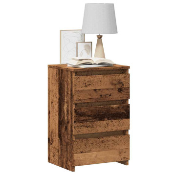 2 db antik fa színű szerelt fa éjjeliszekrény 40x35x62,5 cm - utánvéttel vagy ingyenes szállítással