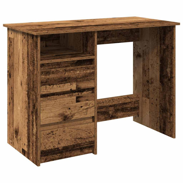 Antik fa színű szerelt fa íróasztal 102x50x75 cm - utánvéttel vagy ingyenes szállítással