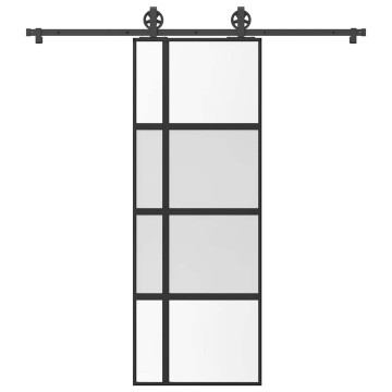 Tolóajtó vasalatokkal 76x205 cm edzett üveg&Alumínium - utánvéttel vagy ingyenes szállítással