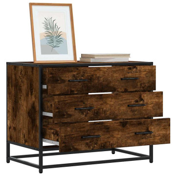 Füstös tölgy szerelt fa fiókos szekrény 70x41x56 cm - utánvéttel vagy ingyenes szállítással