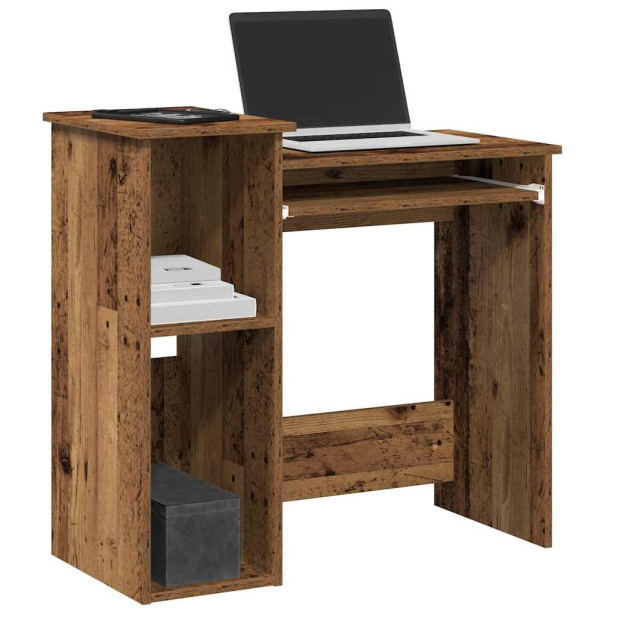 Antik fa színű szerelt fa íróasztal polcokkal 84x40x78 cm - utánvéttel vagy ingyenes szállítással