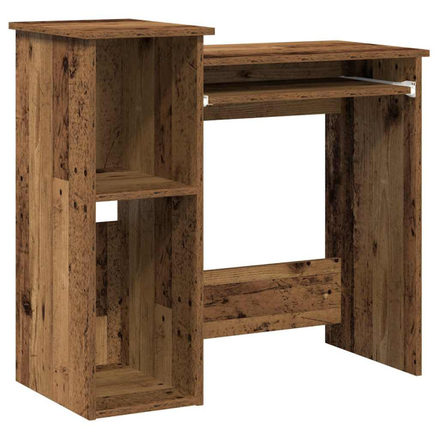 Antik fa színű szerelt fa íróasztal polcokkal 84x40x78 cm - utánvéttel vagy ingyenes szállítással