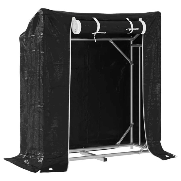 Tűzifa állvány esővédővel 100,5x40,5x110,5 cm horganyzott acél - utánvéttel vagy ingyenes szállítással