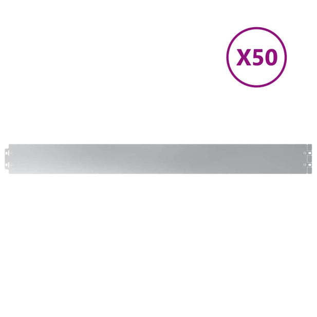 Gyepszegélyek 50 db 10x103 cm horganyzott acélból - utánvéttel vagy ingyenes szállítással