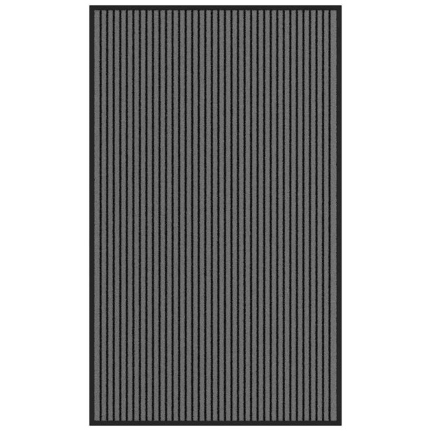 Lábtörlő csíkos fekete és szürke 90x150 cm - utánvéttel vagy ingyenes szállítással
