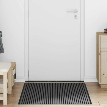 Lábtörlő csíkos fekete és szürke 90x150 cm - utánvéttel vagy ingyenes szállítással