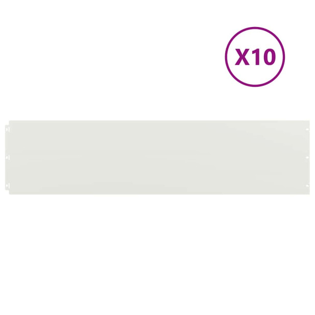 10 db fehér hidegen hengerelt acél gyepszegélyek 25x103 cm - utánvéttel vagy ingyenes szállítással