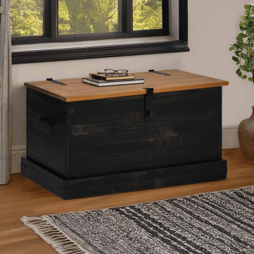 Fekete tömör fenyőfa HALDEN tárolószekrény 91x48x47 cm - utánvéttel vagy ingyenes szállítással