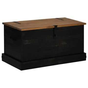 Fekete tömör fenyőfa HALDEN tárolószekrény 91x48x47 cm - utánvéttel vagy ingyenes szállítással