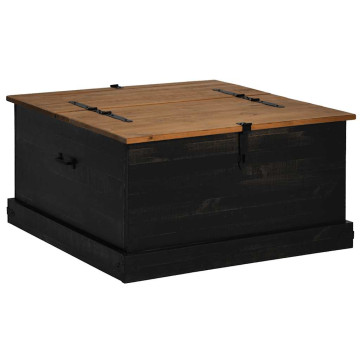 Fekete tömör fenyőfa HALDEN tárolószekrény 91x91x47 cm - utánvéttel vagy ingyenes szállítással