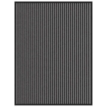 Lábtörlő csíkos fekete és szürke 90x120 cm - utánvéttel vagy ingyenes szállítással