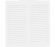 Fehér lengőajtók lamellás kialakítású 1 pár 80x80 cm - utánvéttel vagy ingyenes szállítással