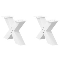 Dohányzóasztal lábak X alakú 2 db Fehér 50x(30-31) cm Acél - utánvéttel vagy ingyenes szállítással