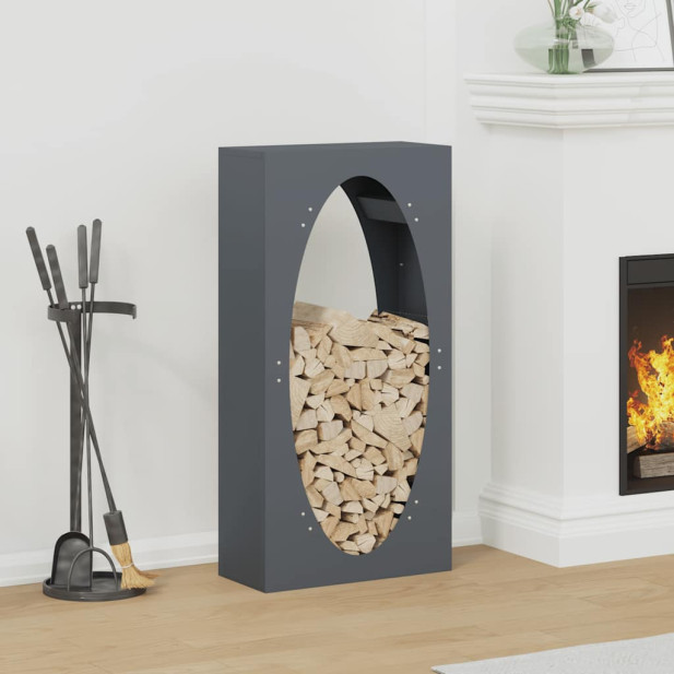 Antracitszürke hidegen hengerelt acél tűzifatároló 50x23x100 cm - utánvéttel vagy ingyenes szállítással