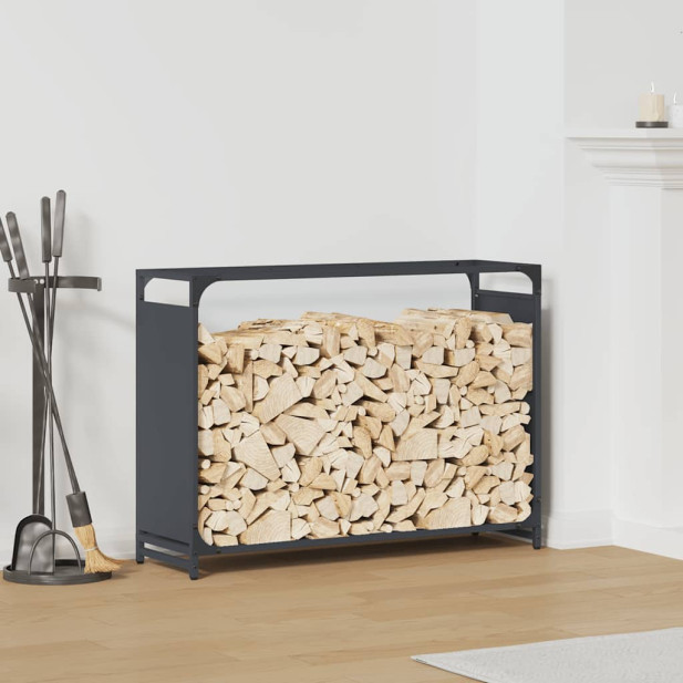 Antracitszürke hidegen hengerelt acél tűzifatároló 90x28x65 cm - utánvéttel vagy ingyenes szállítással