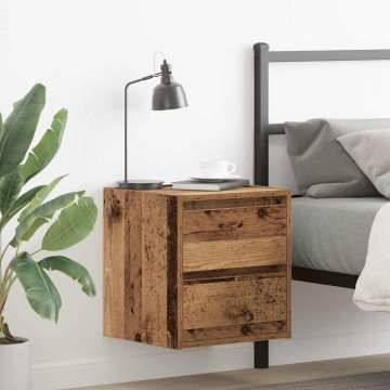 2 db antik fa színű falra szerelhető éjjeliszekrény 38x34x40 cm - utánvéttel vagy ingyenes szállítással