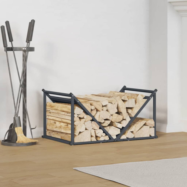 Antracitszürke hidegen hengerelt acél tűzifatároló 70x43x34,5cm - utánvéttel vagy ingyenes szállítással