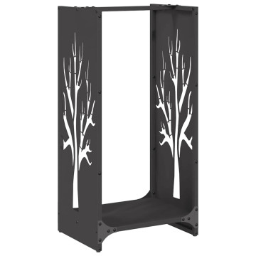 Fekete hidegen hengerelt acél tűzifatároló 40x30x80 cm - utánvéttel vagy ingyenes szállítással