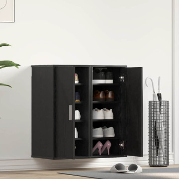 2 db fekete tölgy szerelt fa cipőszekrény 32x35x70 cm - utánvéttel vagy ingyenes szállítással