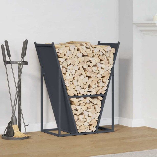 Antracitszürke hidegen hengerelt acél tűzifatároló 69,5x35x81cm - utánvéttel vagy ingyenes szállítással