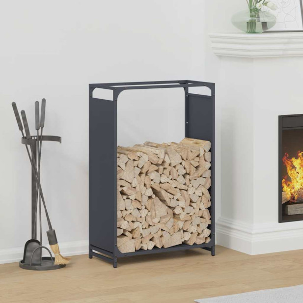Antracitszürke hidegen hengerelt acél tűzifatároló 60x28x90 cm - utánvéttel vagy ingyenes szállítással